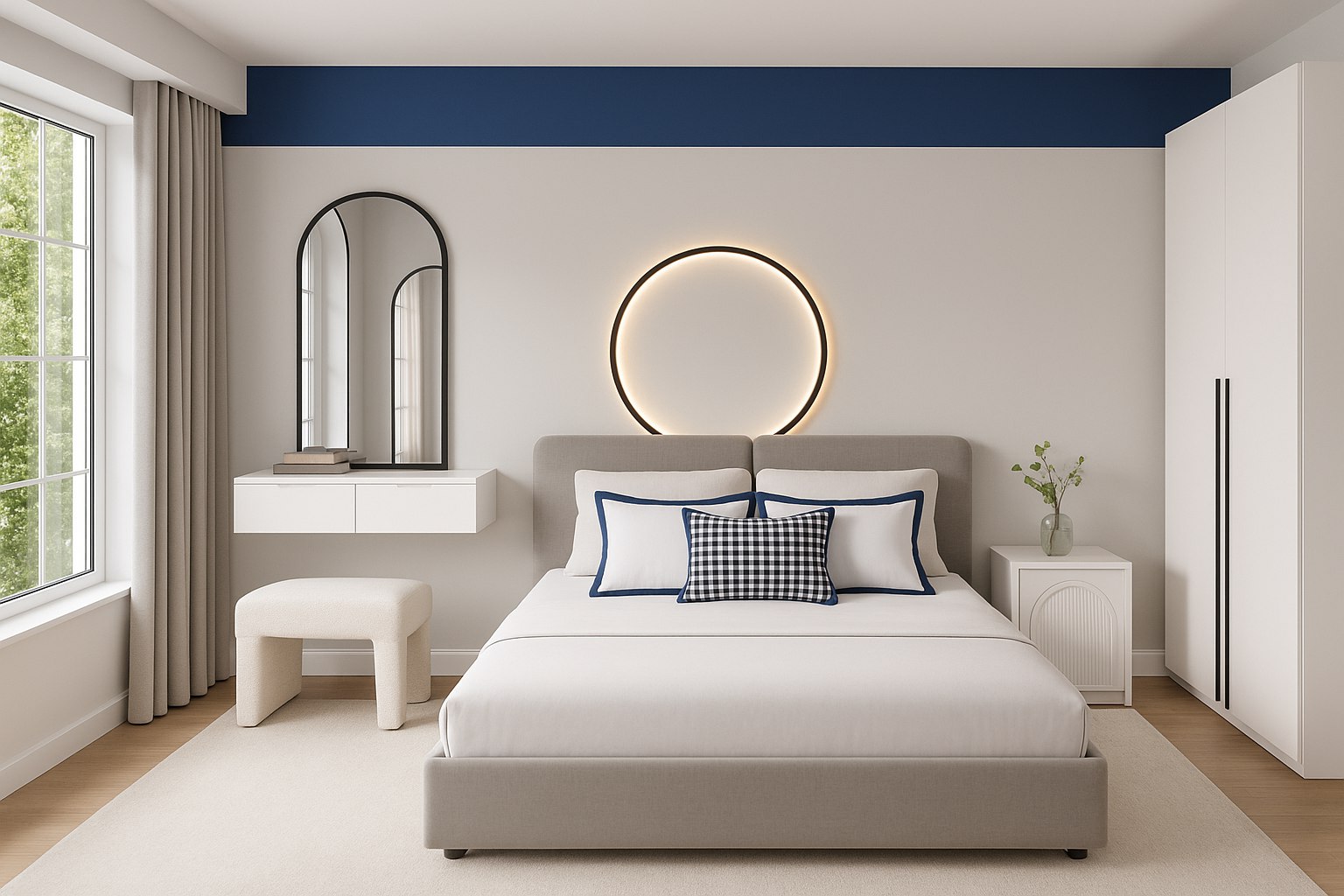 2D коллаж спальни в 3D